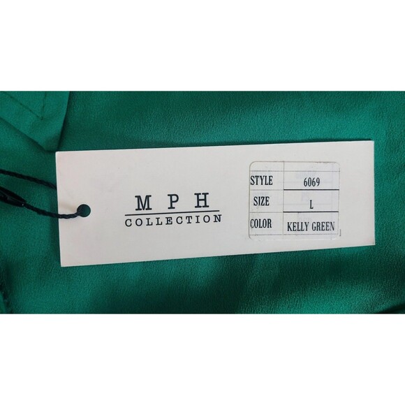 NWT Ladies MPH Collection Kelly Green Button Up 3/4 Sleeve Dress Size Large - Picture 7 of 9